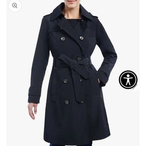DOUBLE BREASTED BUTTON FRONT TRENCH WITH BELT LONDON FOG